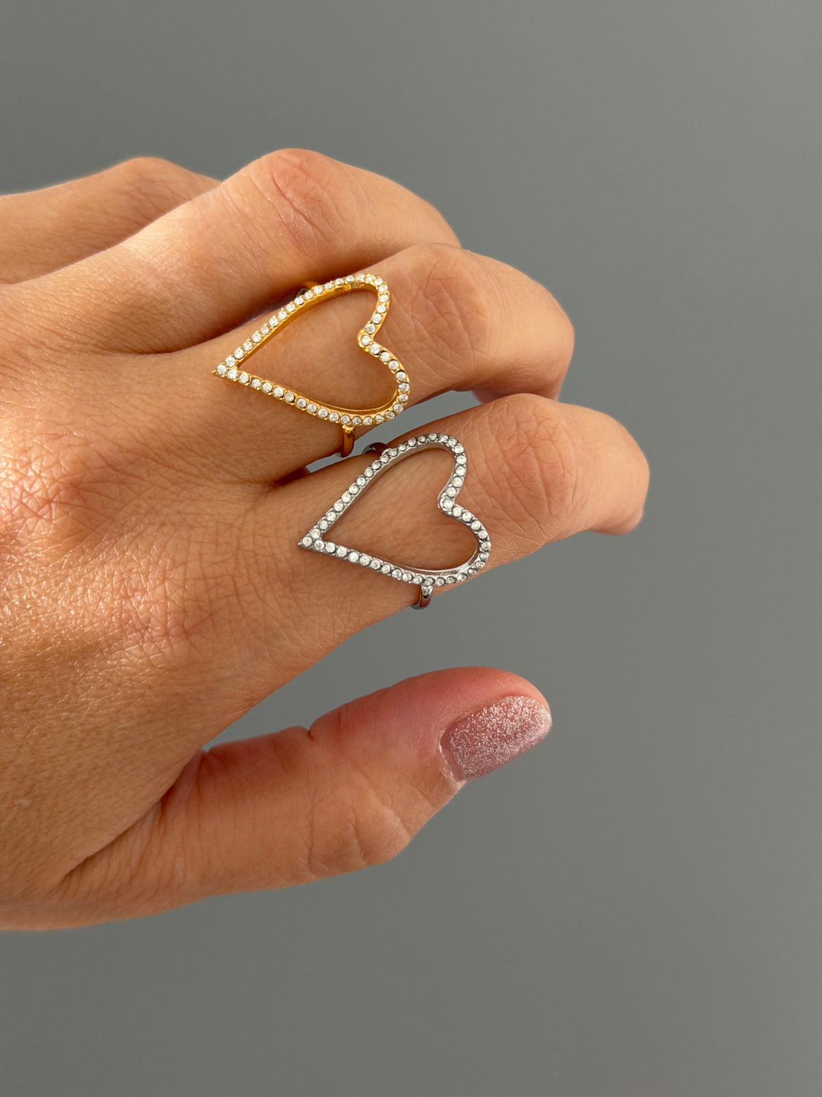 Cuore vuoto strass